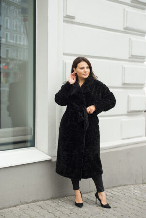 Шуба з еко хутра black