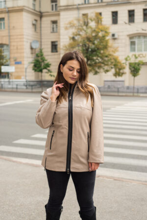 Куртка шкіряна  beige